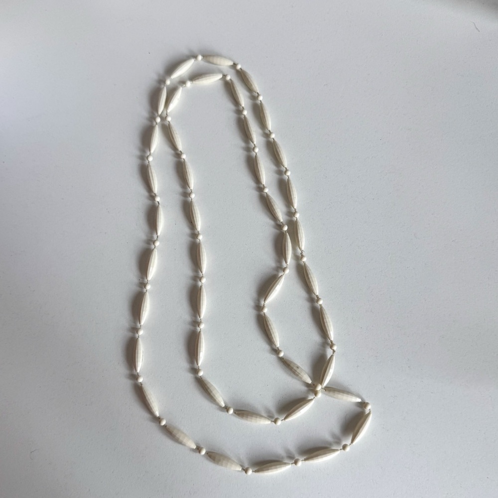 beaded necklace, cream